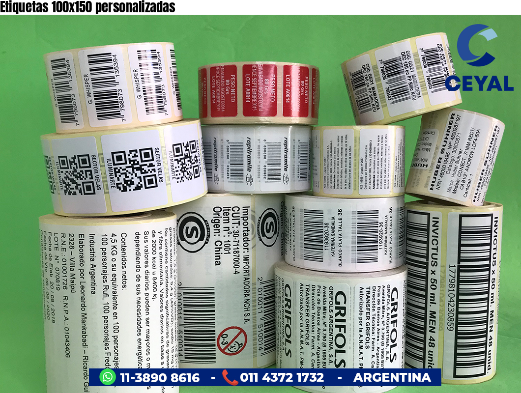Etiquetas 100x150 personalizadas