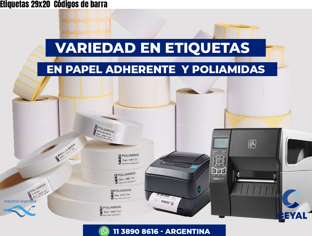 Etiquetas 29x20  Códigos de barra