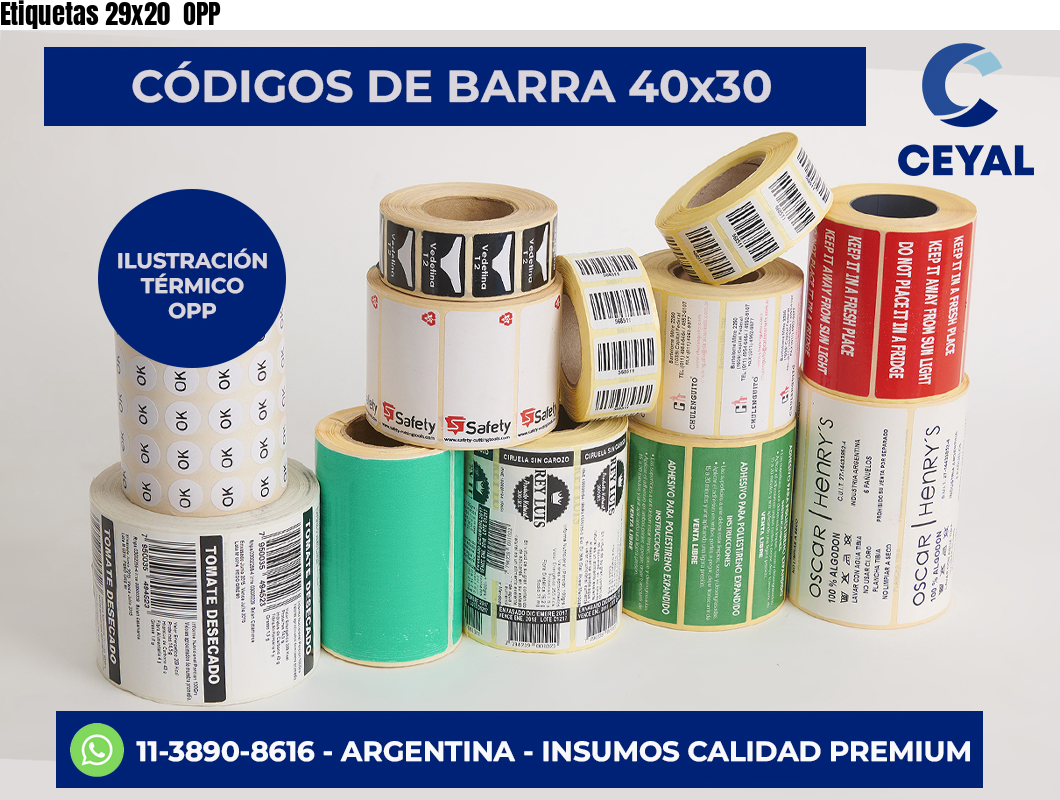 Etiquetas 29x20  OPP