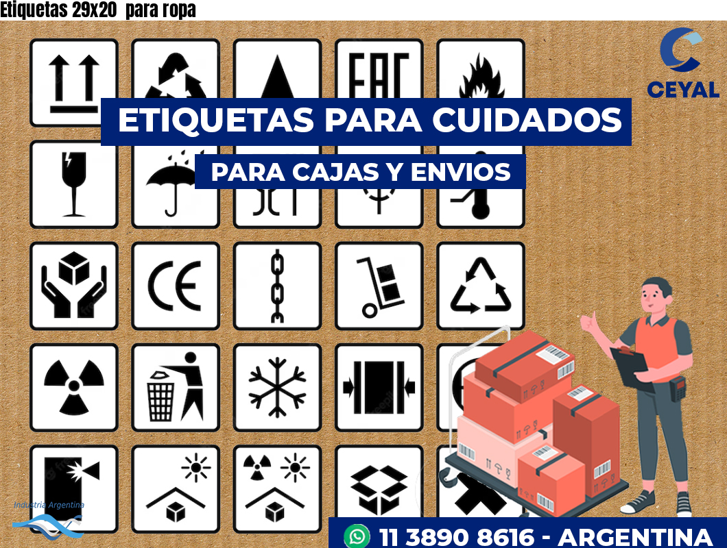 Etiquetas 29x20  para ropa