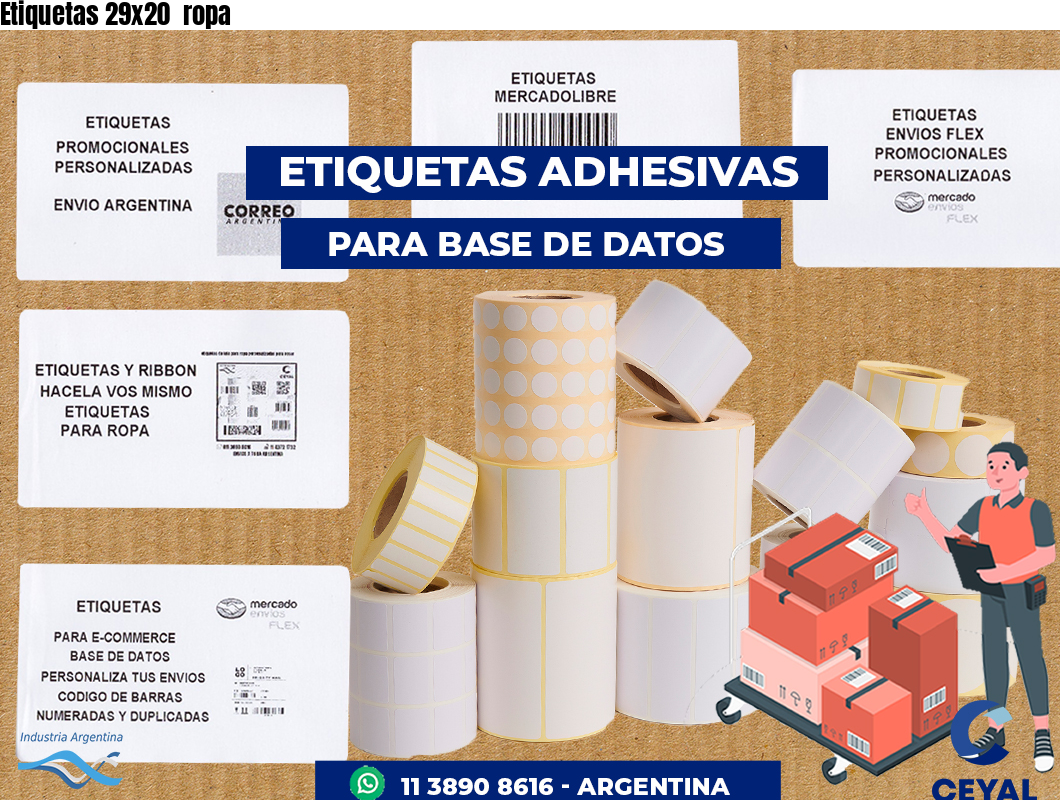 Etiquetas 29x20  ropa