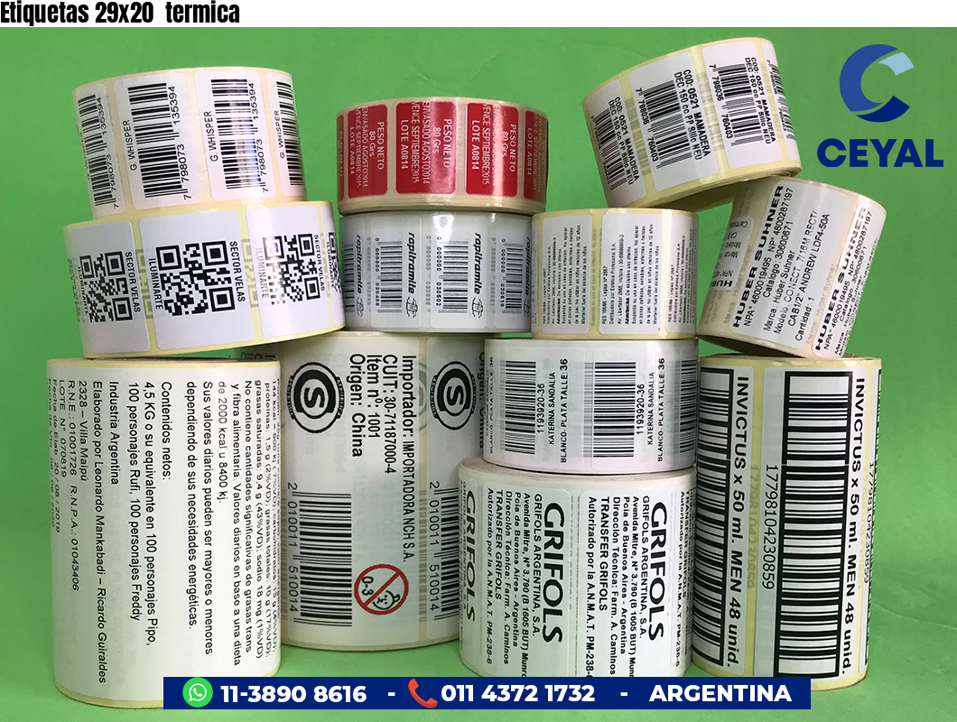 Etiquetas 29x20 termica