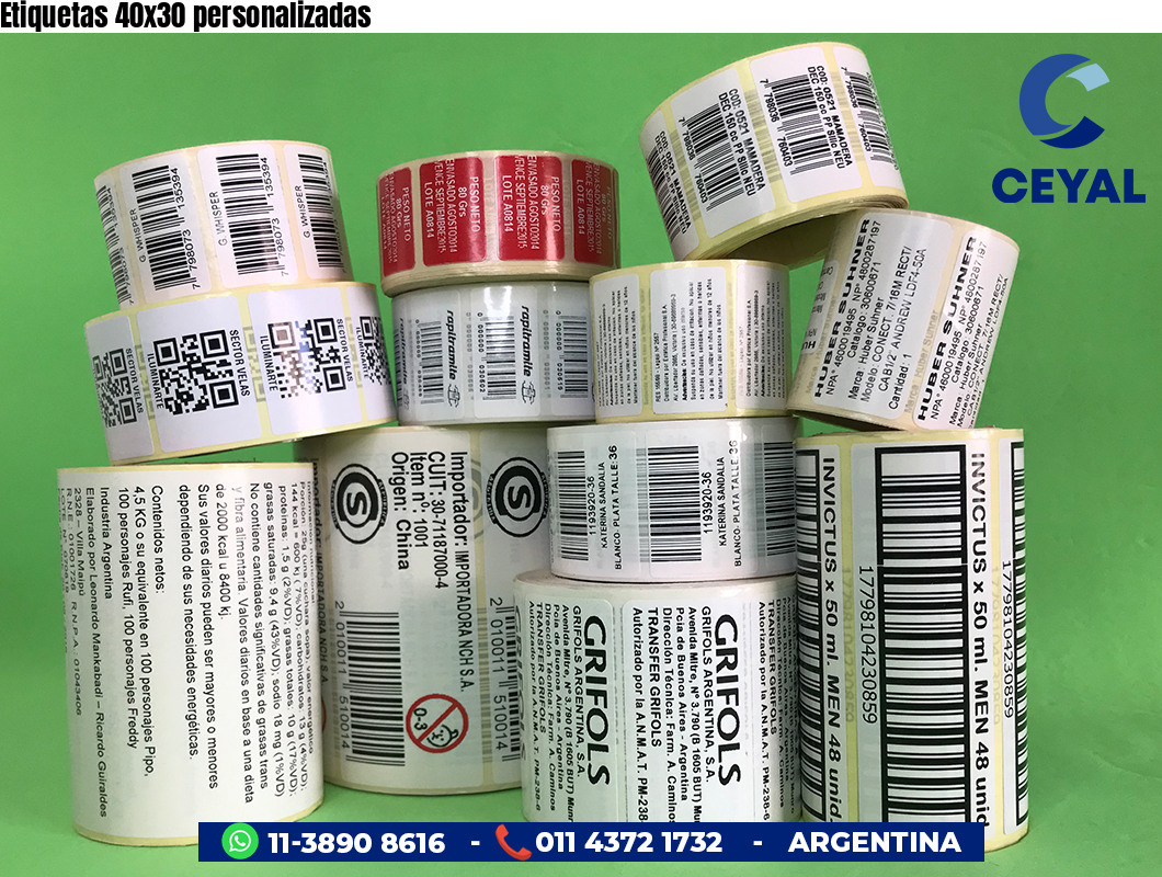 Etiquetas 40x30 personalizadas