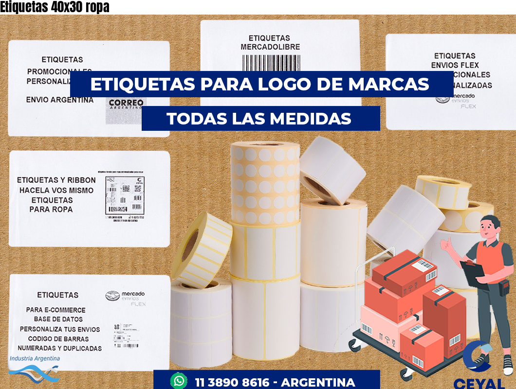 Etiquetas 40x30 ropa