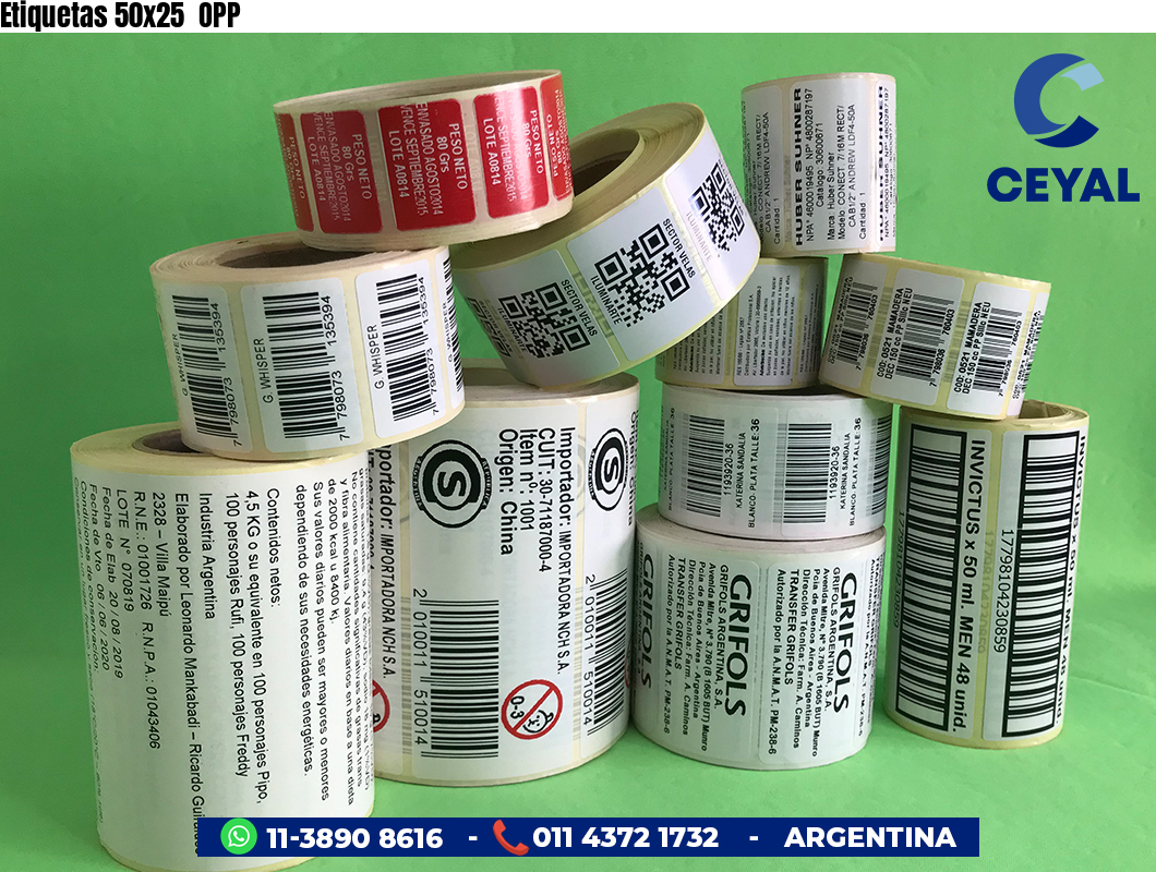 Etiquetas 50x25  OPP