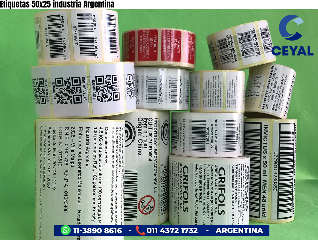 Etiquetas 50x25 industria Argentina