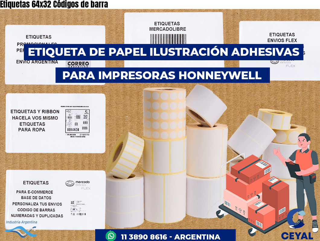 Etiquetas 64x32 Códigos de barra