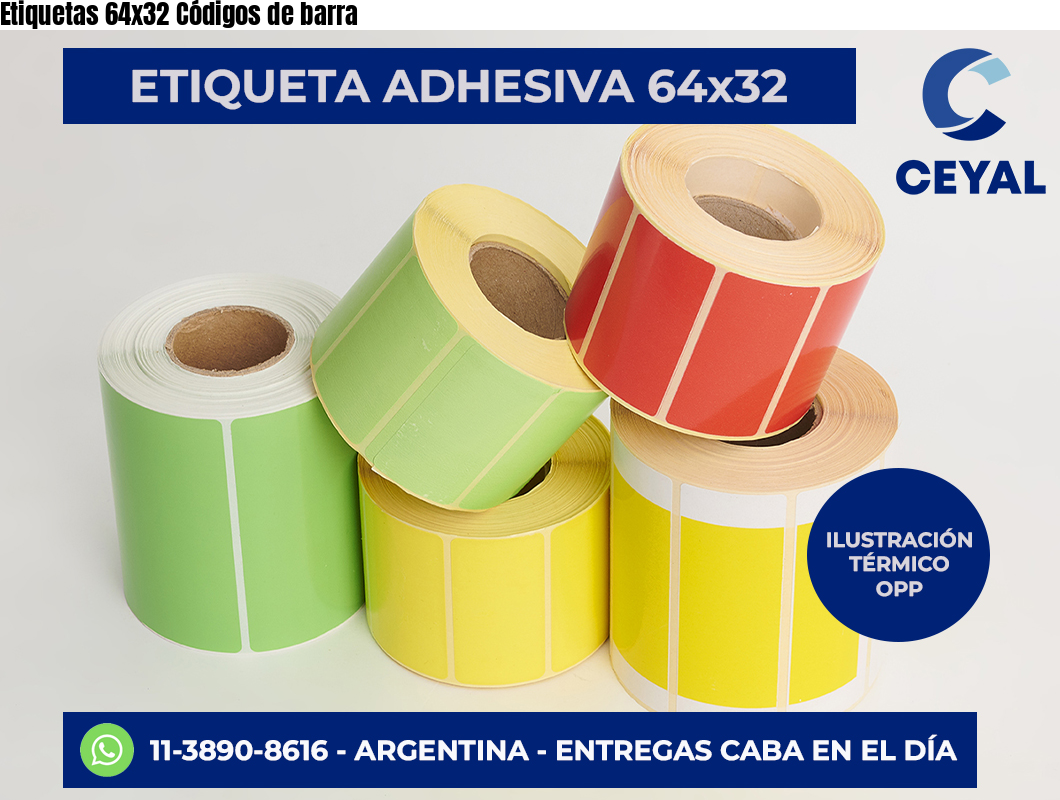 Etiquetas 64×32 Códigos de barra