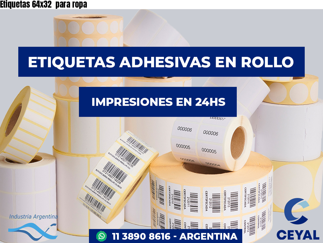 Etiquetas 64x32  para ropa