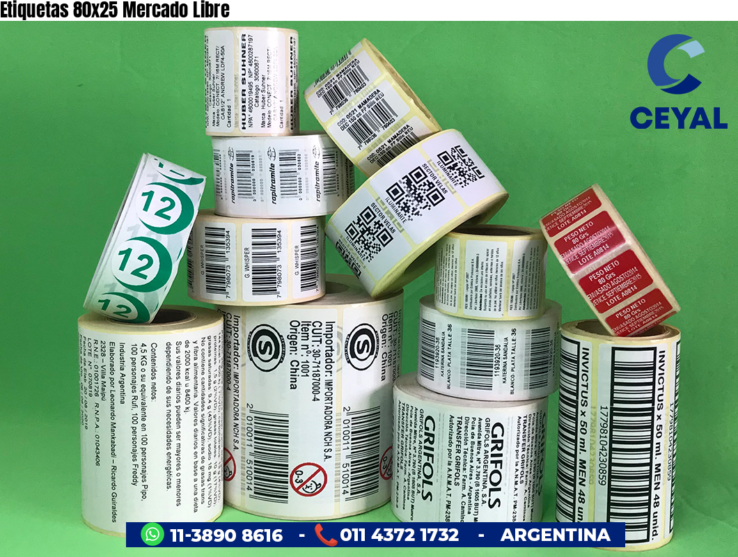 Etiquetas 80x25 Mercado Libre