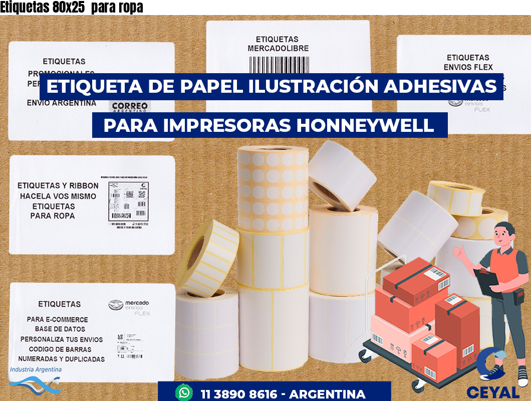 Etiquetas 80x25  para ropa