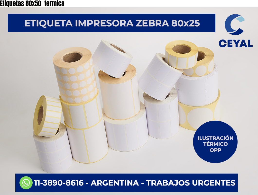 Etiquetas 80×50  termica