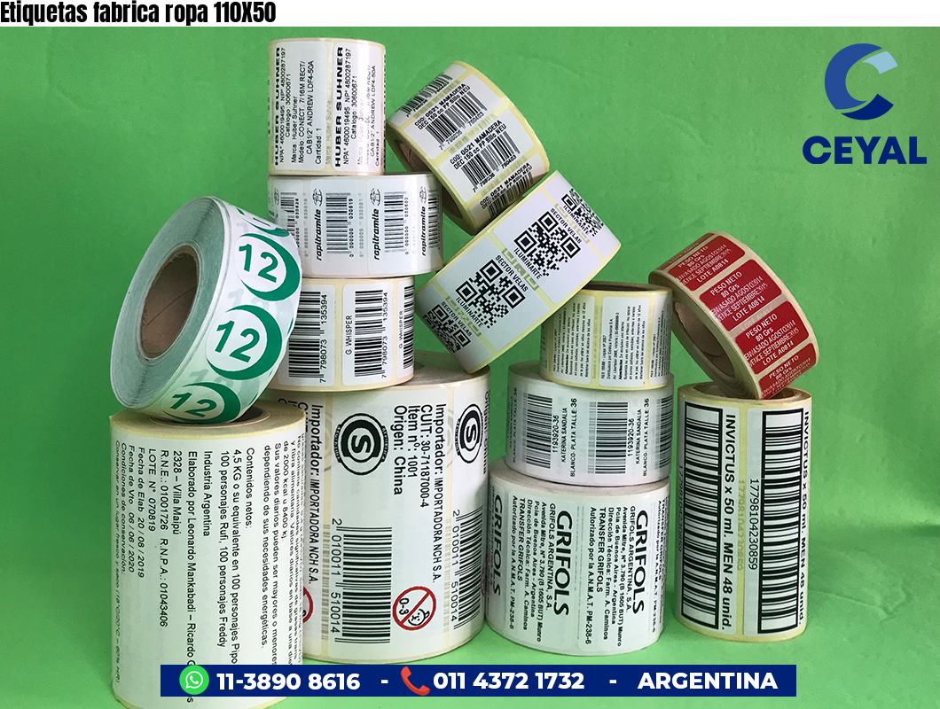 Etiquetas fabrica ropa 110X50