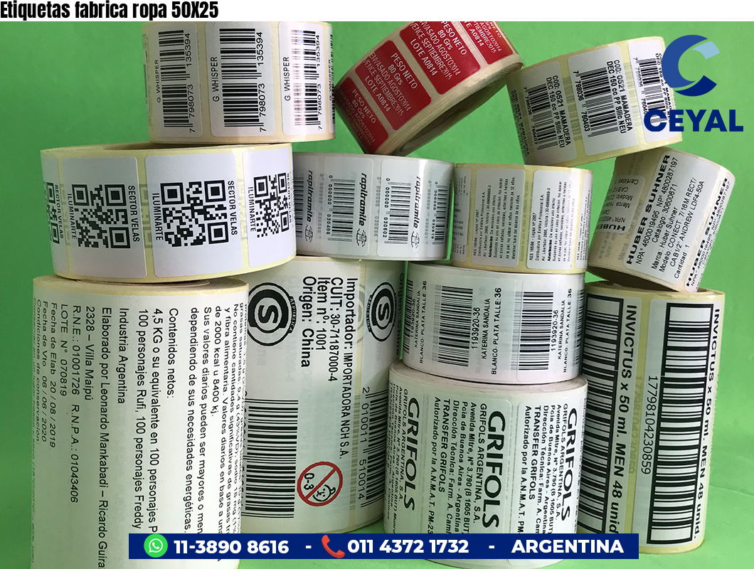 Etiquetas fabrica ropa 50X25