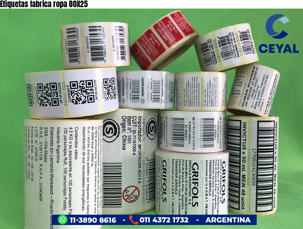 Etiquetas fabrica ropa 80X25