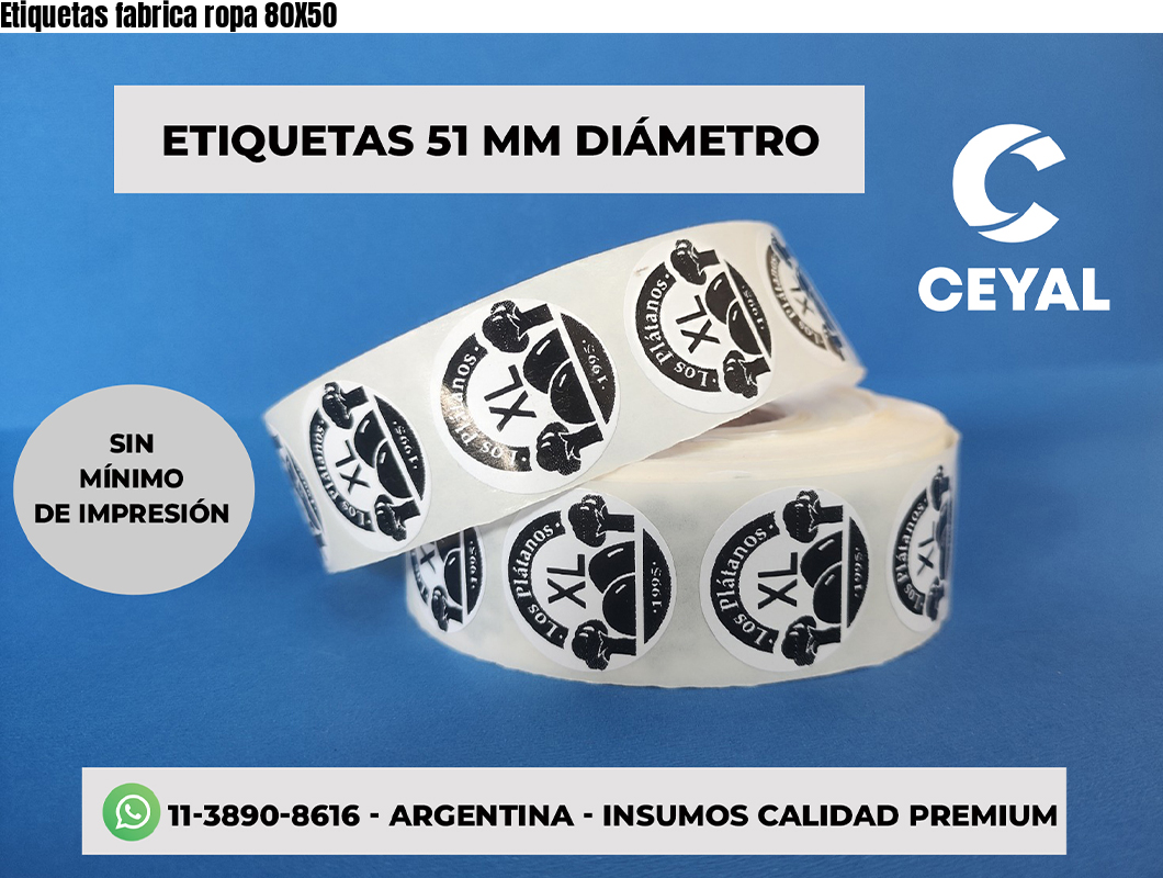 Etiquetas fabrica ropa 80X50