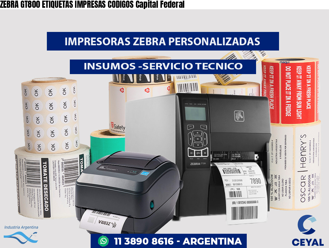 ZEBRA GT800 ETIQUETAS IMPRESAS CODIGOS Capital Federal
