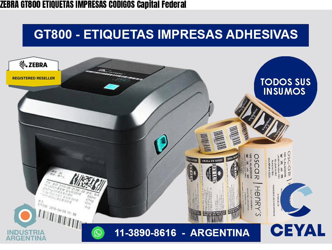 ZEBRA GT800 ETIQUETAS IMPRESAS CODIGOS Capital Federal