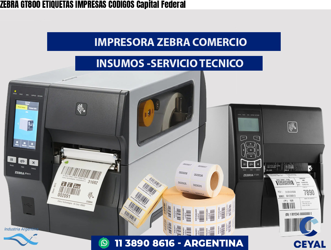ZEBRA GT800 ETIQUETAS IMPRESAS CODIGOS Capital Federal