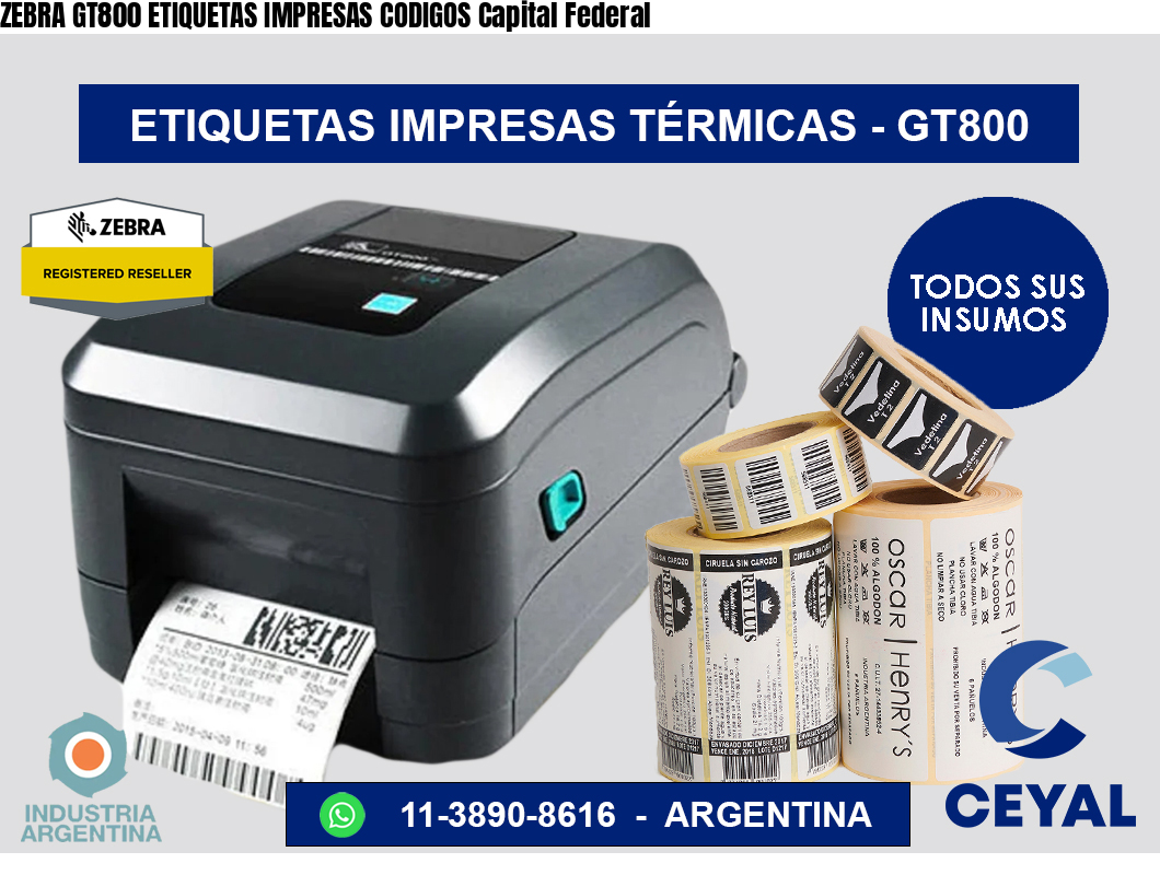 ZEBRA GT800 ETIQUETAS IMPRESAS CODIGOS Capital Federal