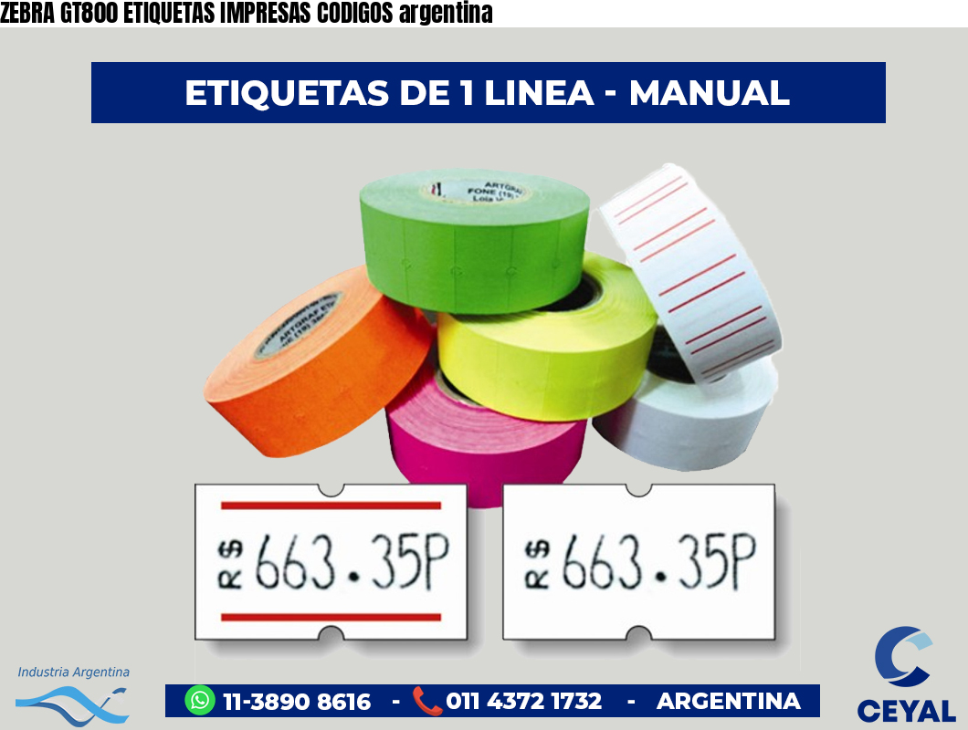 ZEBRA GT800 ETIQUETAS IMPRESAS CODIGOS argentina
