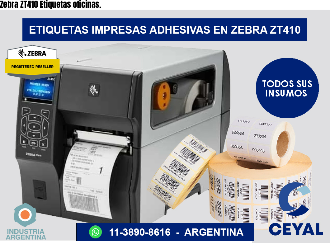 Zebra ZT410 Etiquetas oficinas.