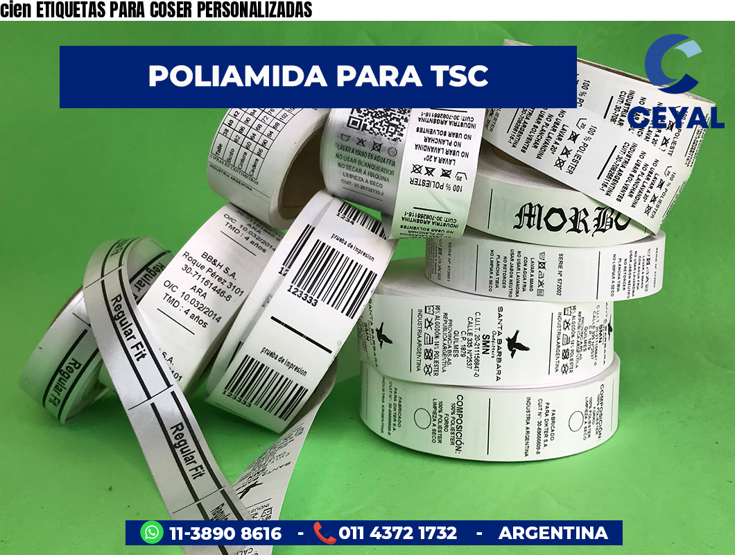 cien ETIQUETAS PARA COSER PERSONALIZADAS