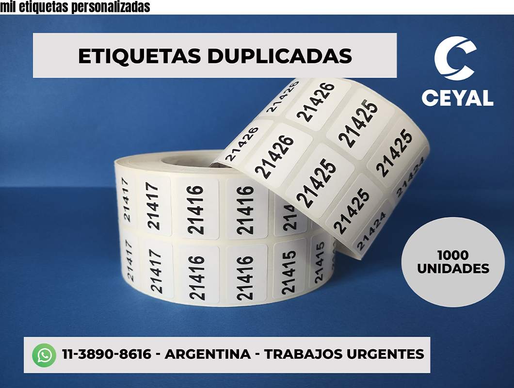 mil etiquetas personalizadas