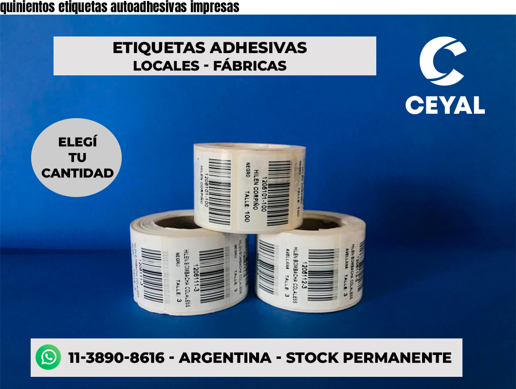 quinientos etiquetas autoadhesivas impresas