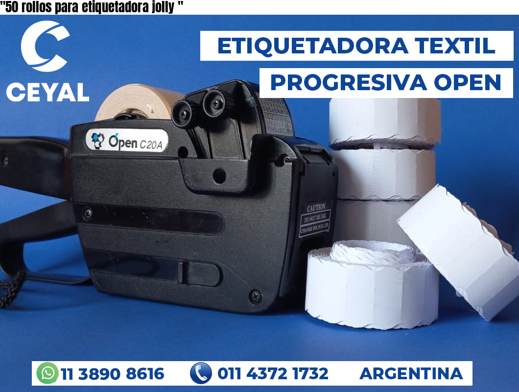 «50 rollos para etiquetadora jolly	«