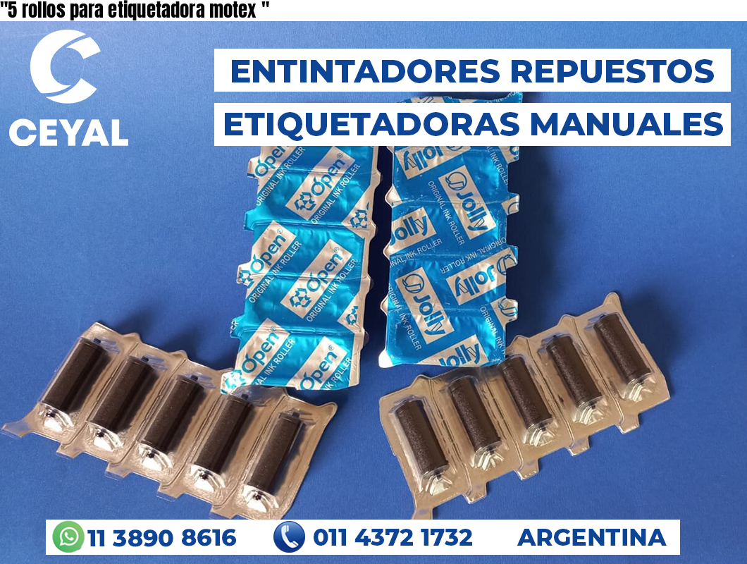 «5 rollos para etiquetadora motex	«