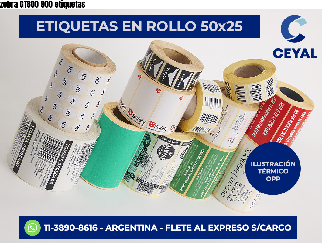 zebra GT800 900 etiquetas