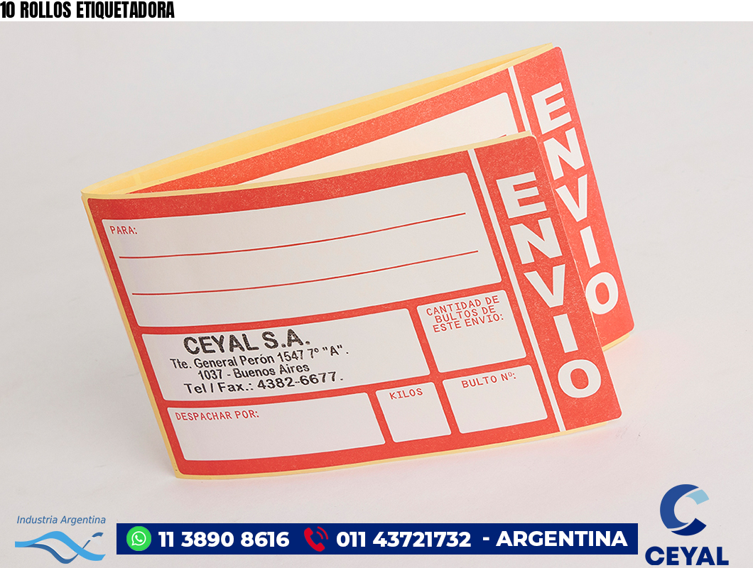 10 ROLLOS ETIQUETADORA