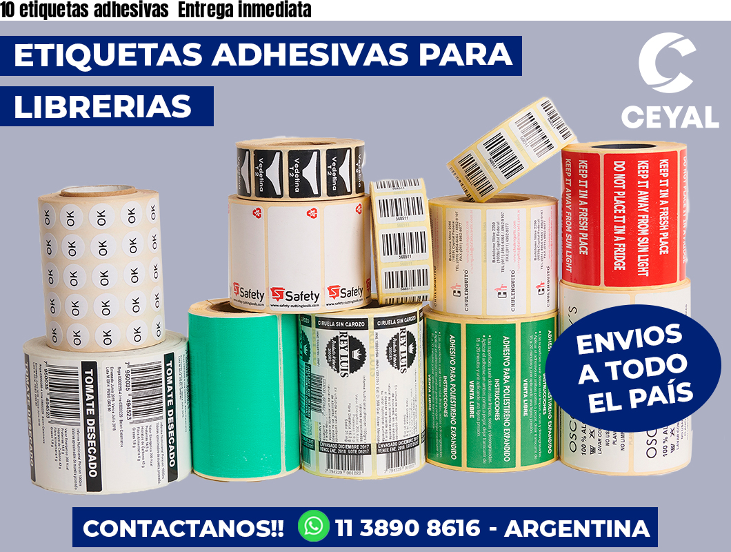 10 etiquetas adhesivas  Entrega inmediata
