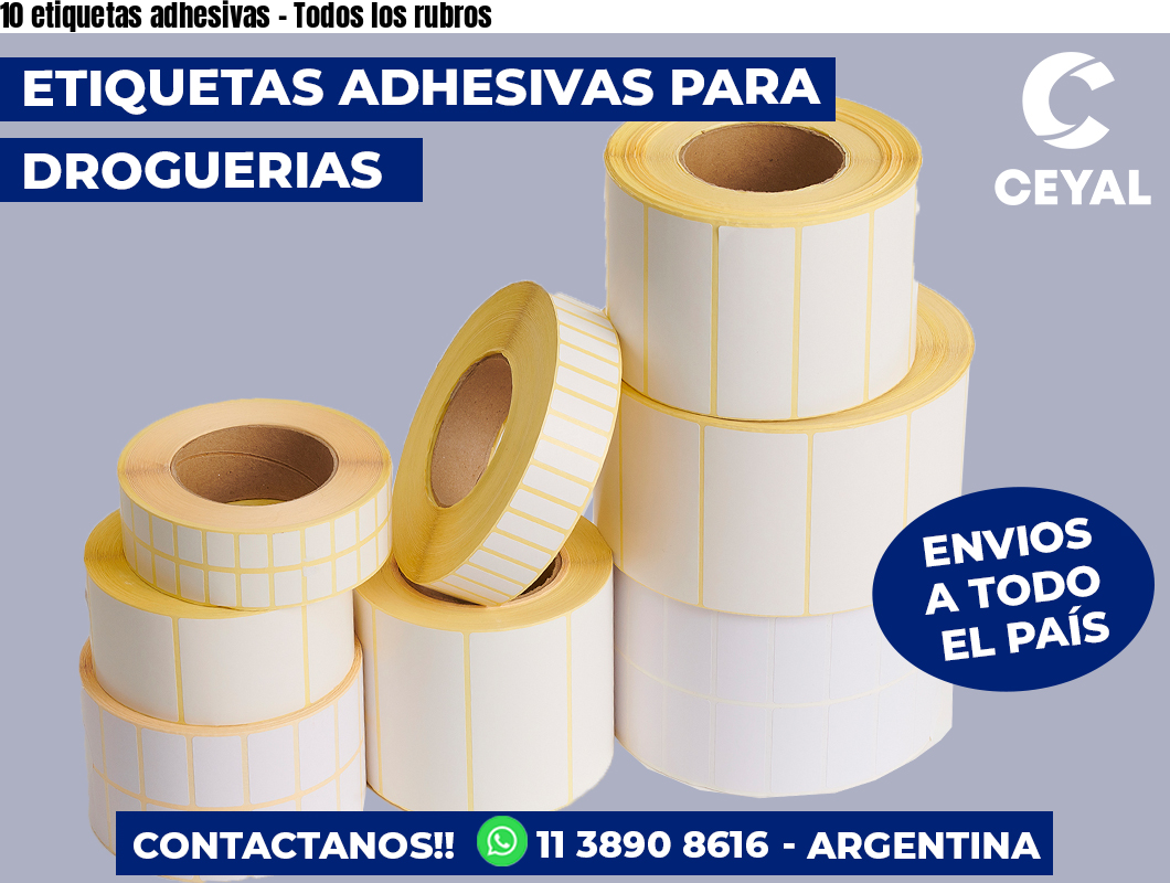 10 etiquetas adhesivas - Todos los rubros