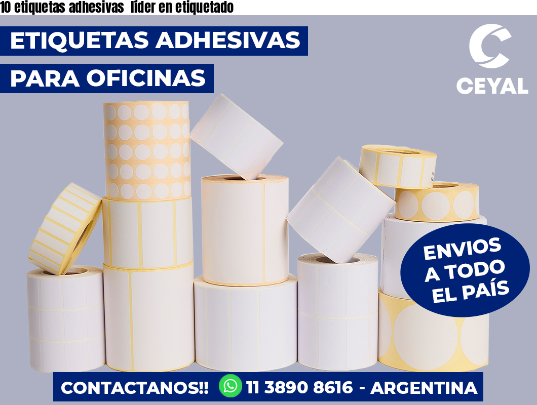 10 etiquetas adhesivas  líder en etiquetado
