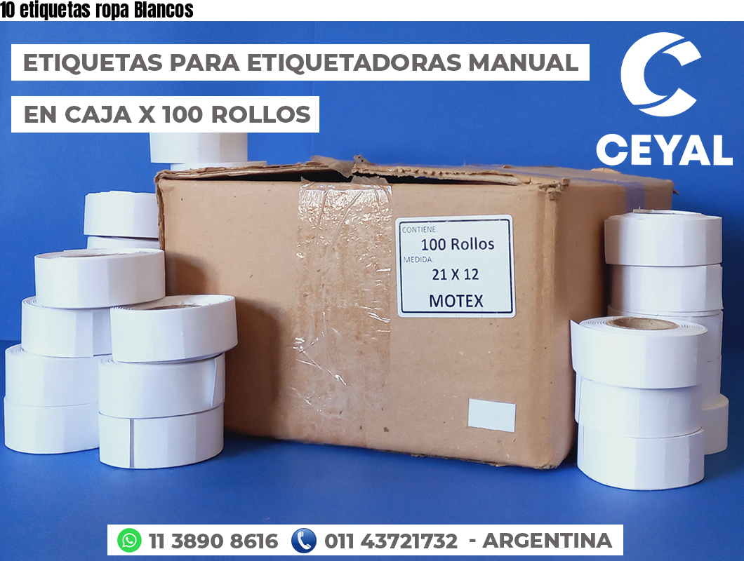 10 etiquetas ropa Blancos