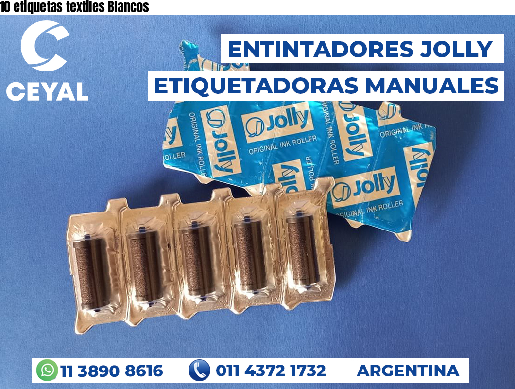 10 etiquetas textiles Blancos