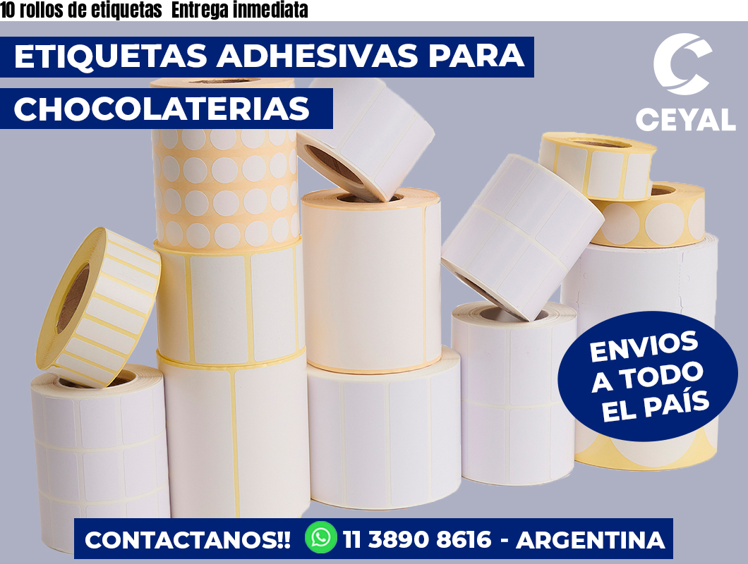 10 rollos de etiquetas  Entrega inmediata
