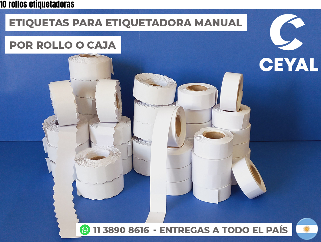 10 rollos etiquetadoras