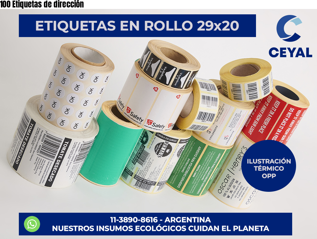 100 Etiquetas de dirección