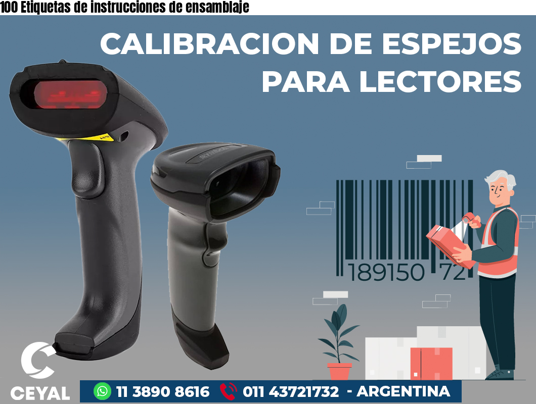 100 Etiquetas de instrucciones de ensamblaje