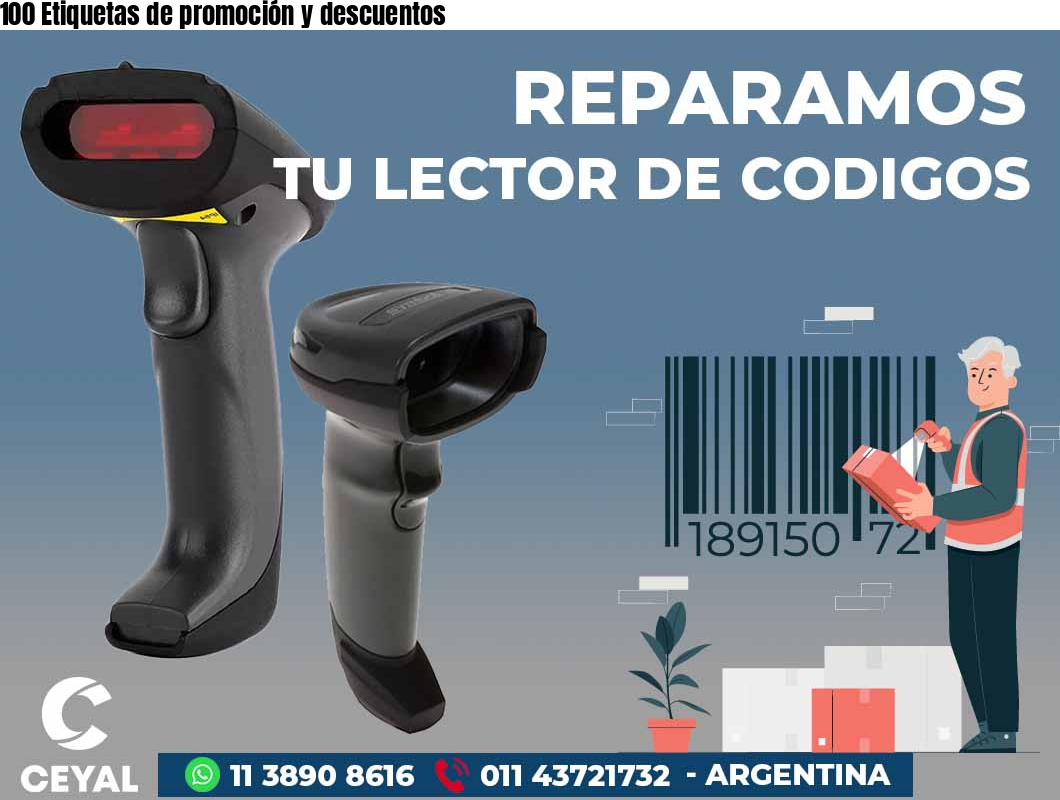 100 Etiquetas de promoción y descuentos