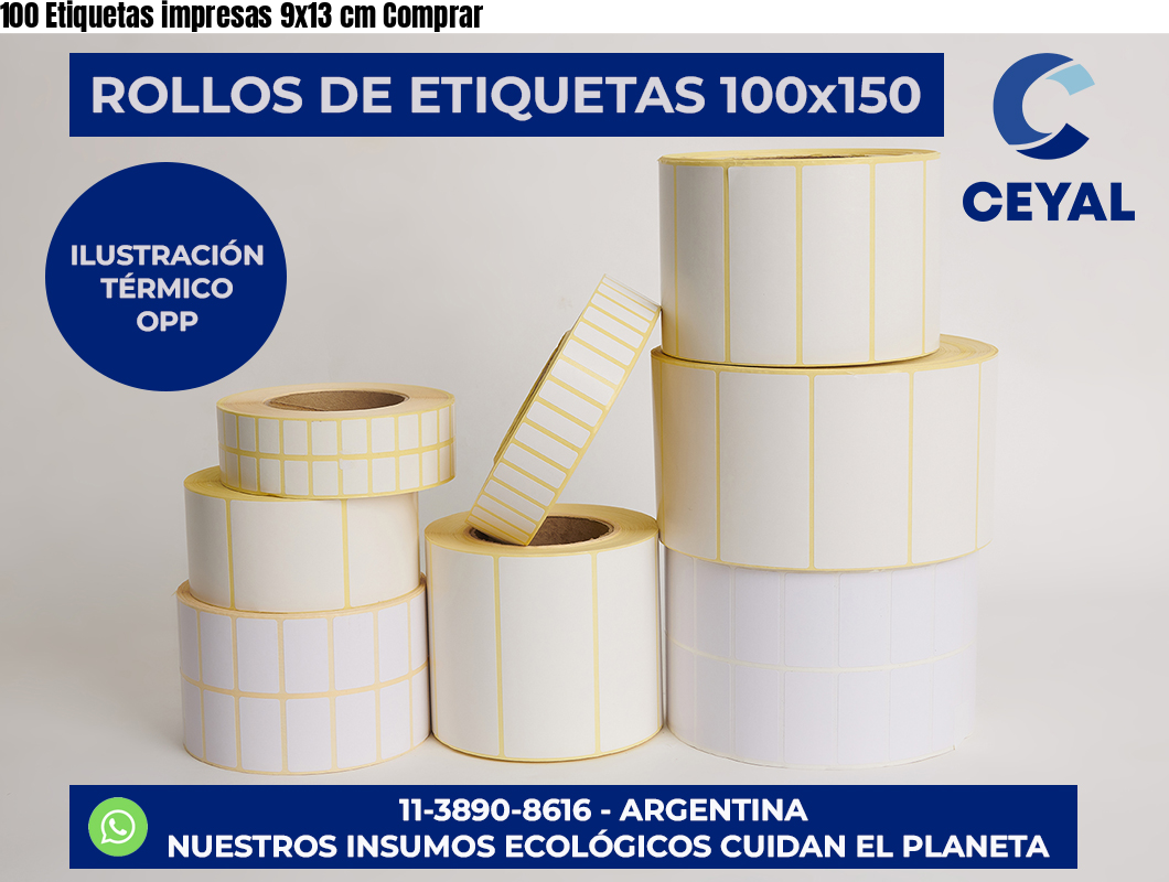 100 Etiquetas impresas 9×13 cm Comprar