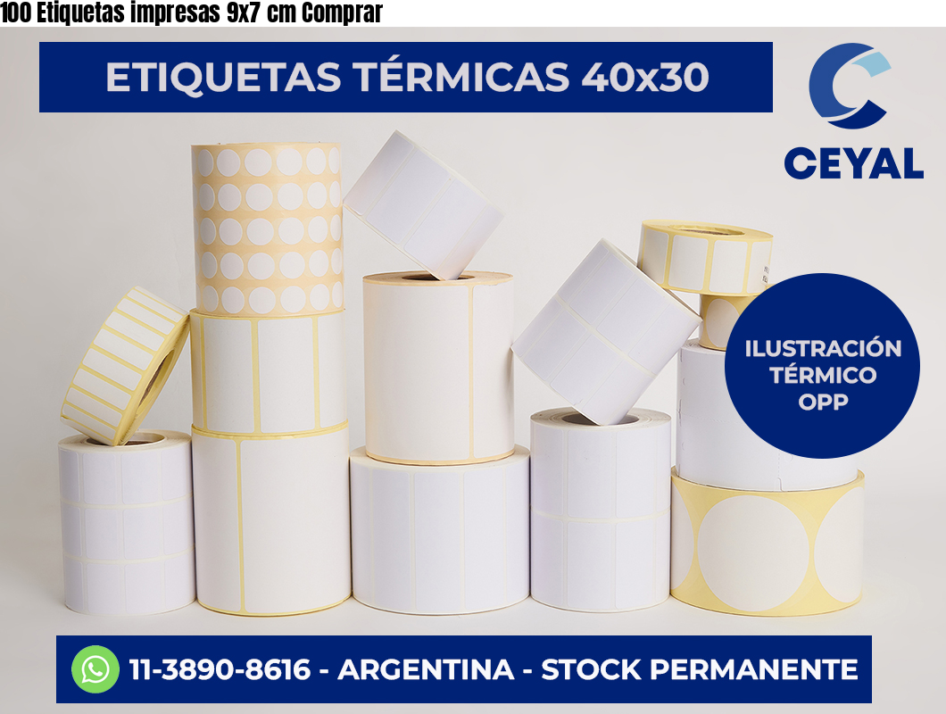 100 Etiquetas impresas 9×7 cm Comprar