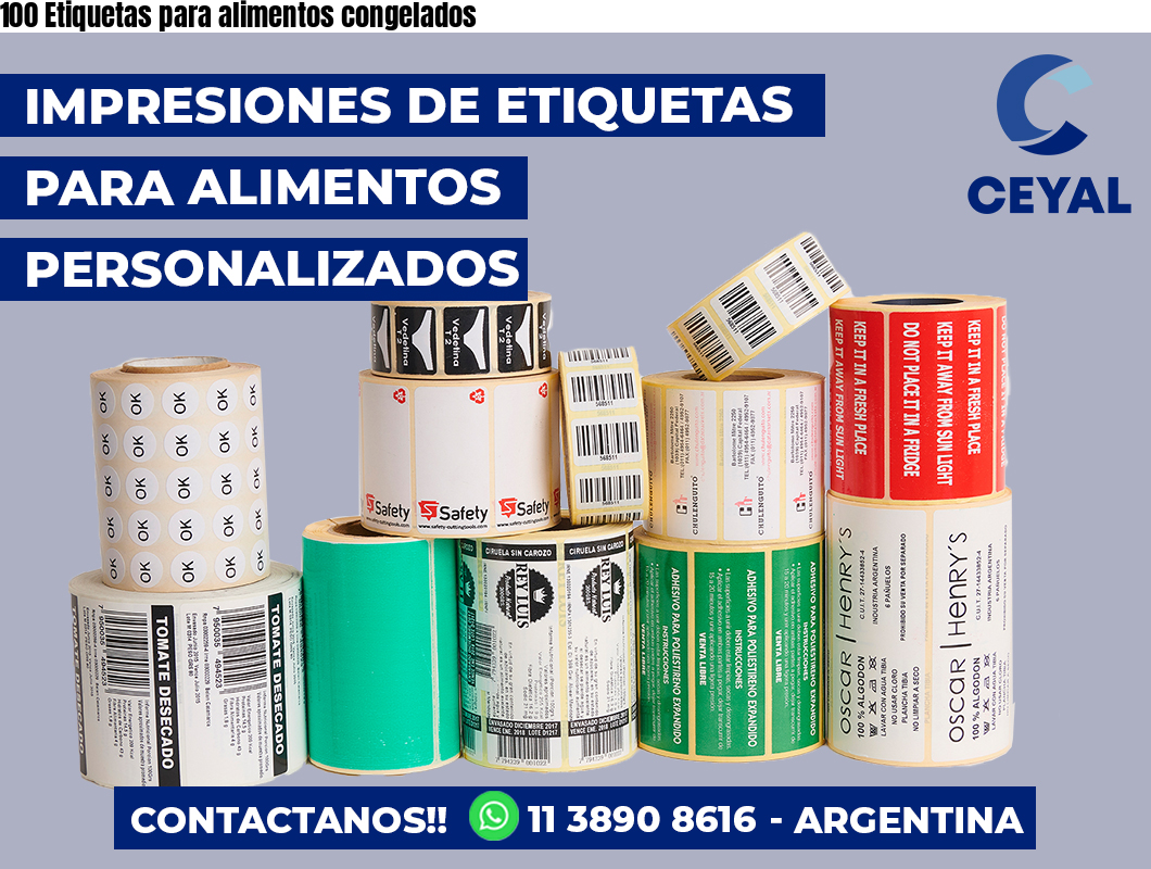 100 Etiquetas para alimentos congelados