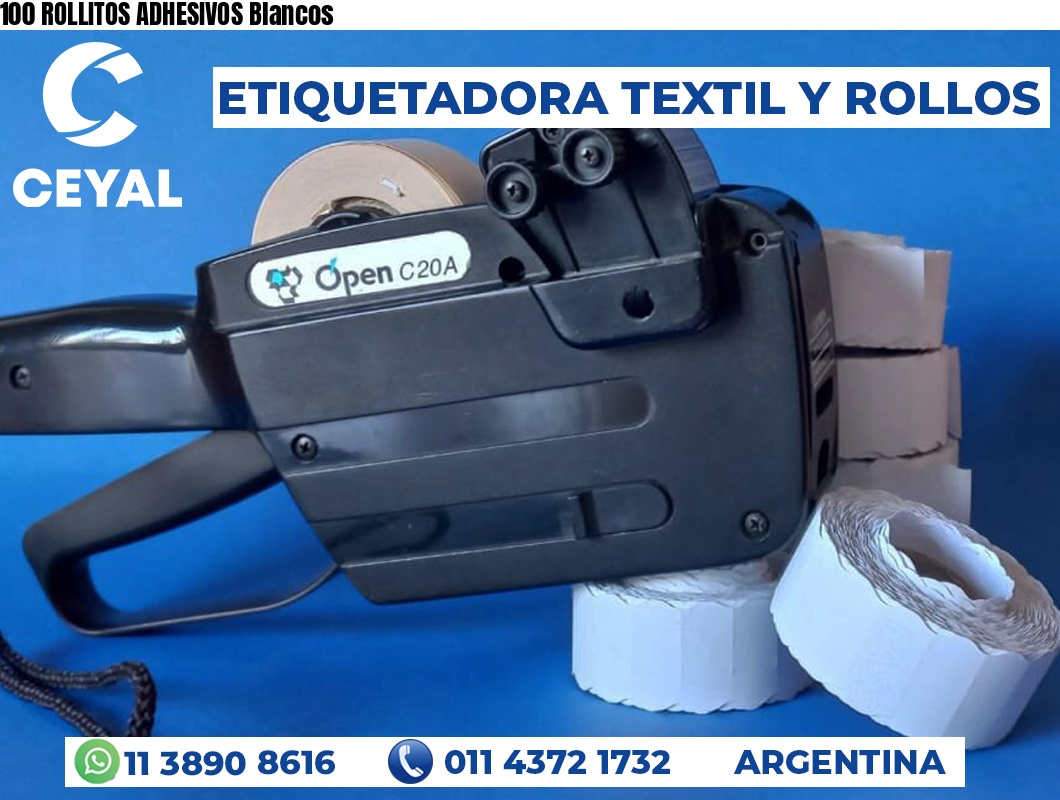 100 ROLLITOS ADHESIVOS Blancos