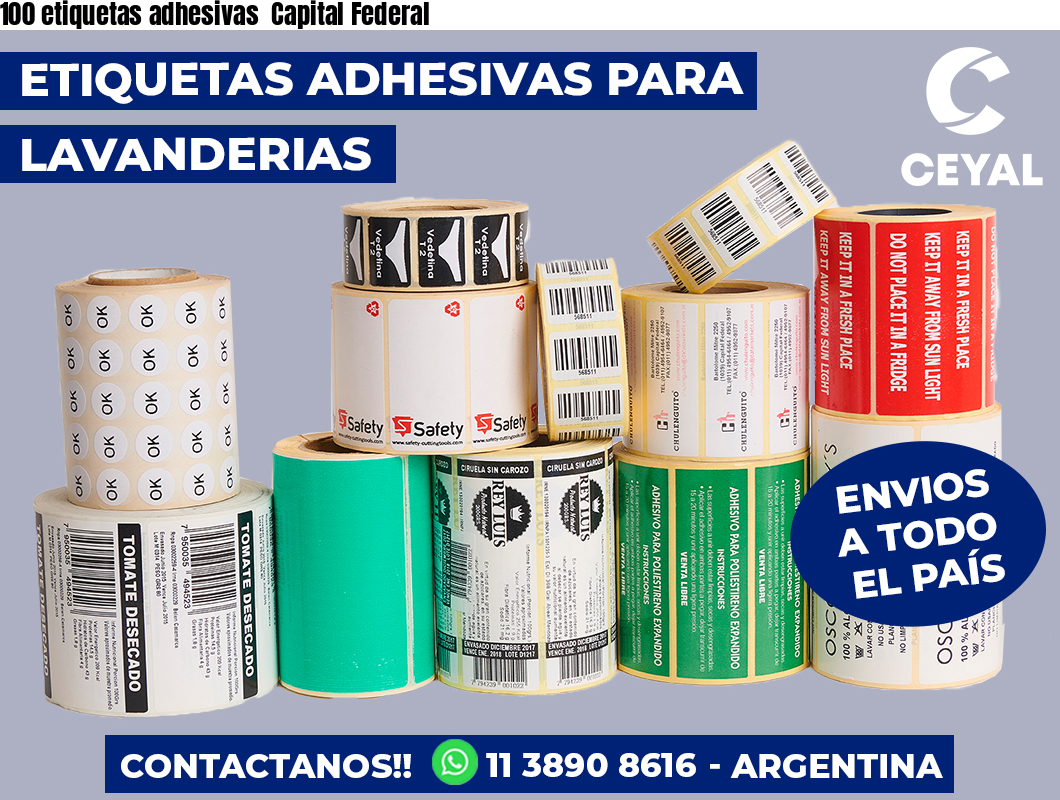 100 etiquetas adhesivas Capital Federal