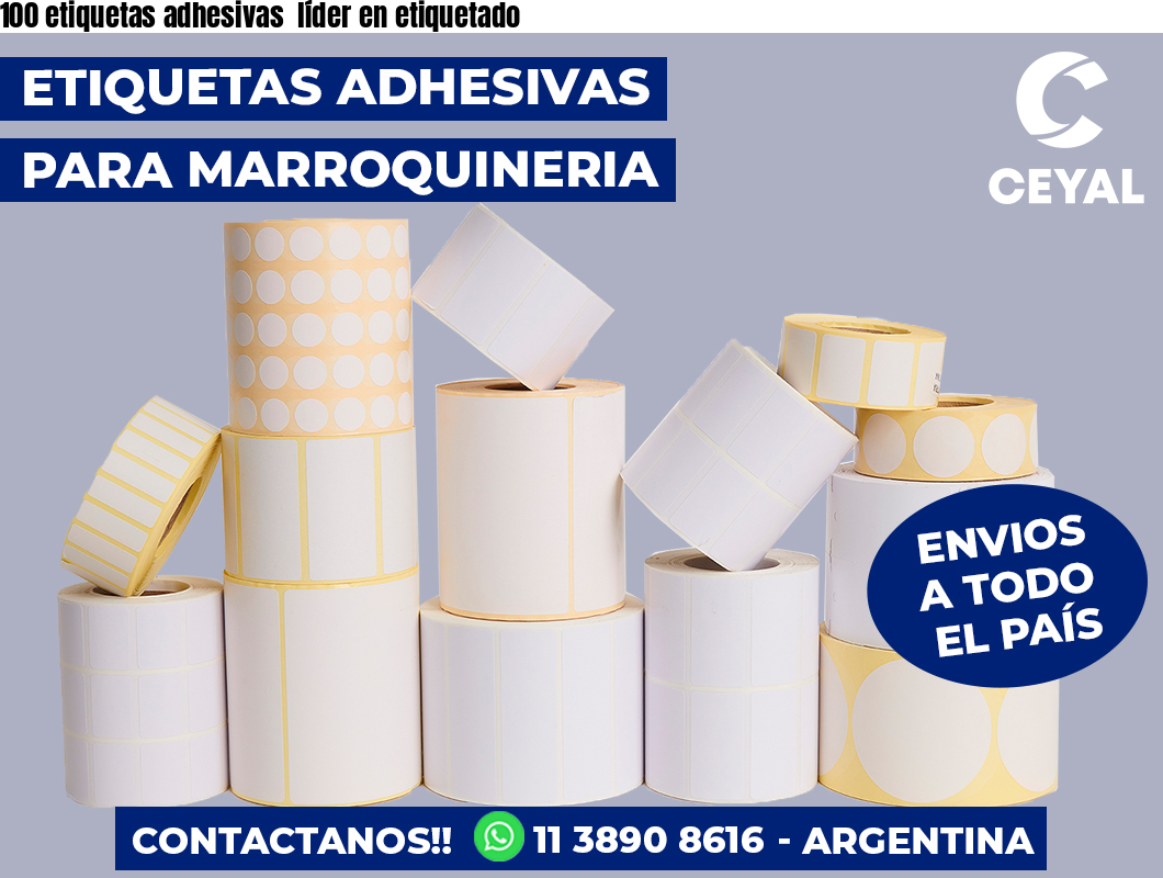 100 etiquetas adhesivas  líder en etiquetado