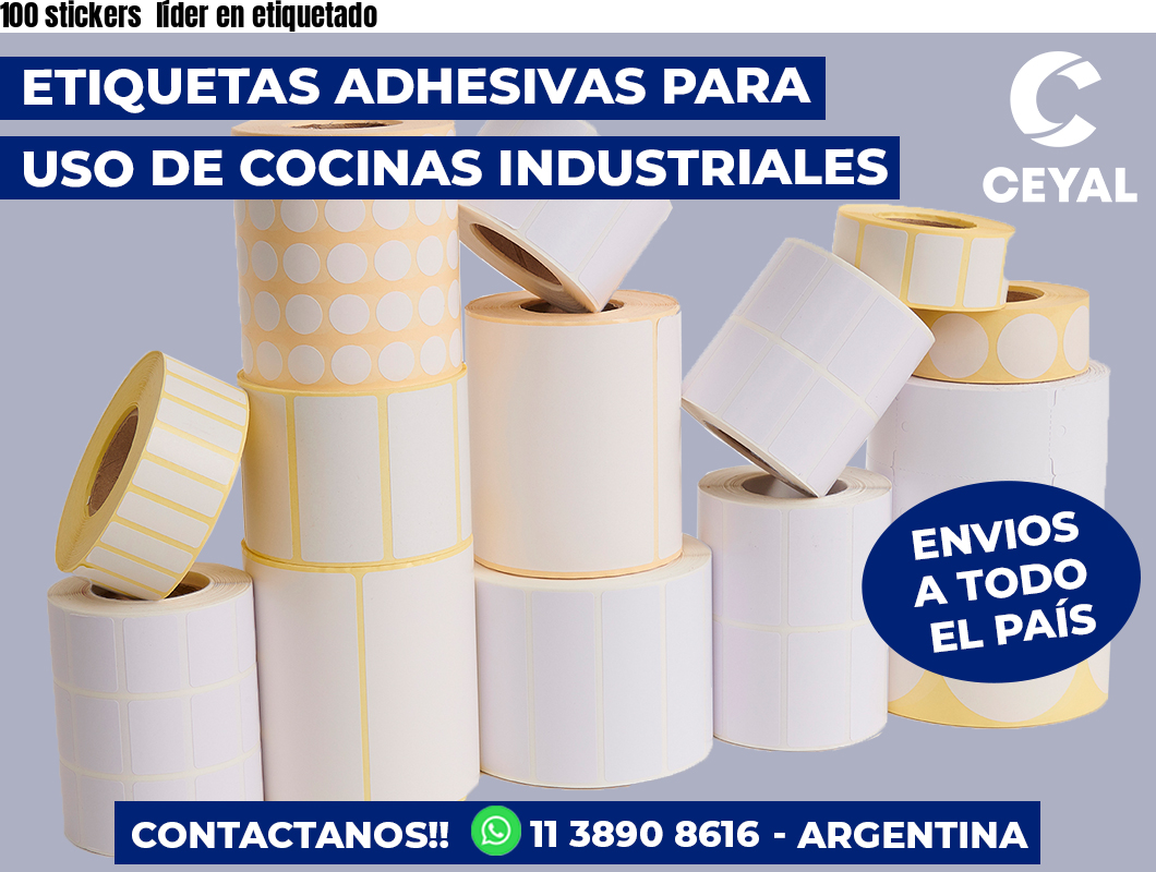 100 stickers líder en etiquetado